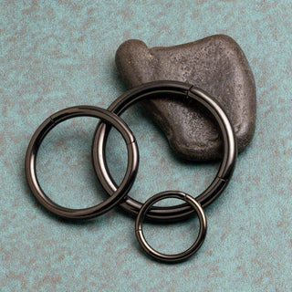 Black PVD Titanium Hinged Segment Ring