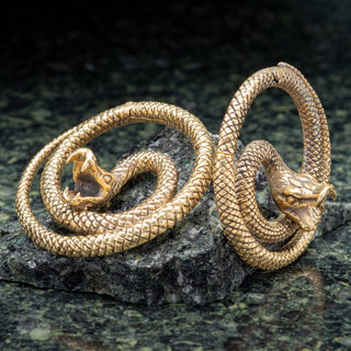 Snake Brass Ear Weights Hangers with Hinged Clasp *Discounted*
