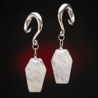 Stainless Steel Twist Hook Hangers w/ Coffin Shaped White Quartz