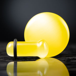 Yellow Glass Cat Eye Single Flare Plugs *Discontinued*