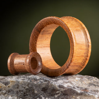 African Padauk Wood Double Flare Tunnels