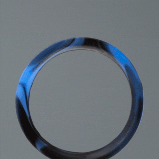 Swirl Blue and Black Thin Silicone Tunnels