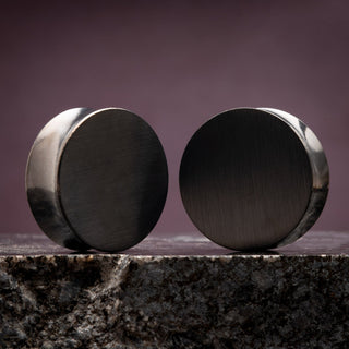 Brushed Metal Steel Double Flare Plugs