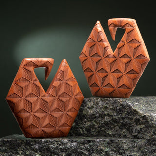 Wood Hexagon 3D Illusion Engraved Hanger