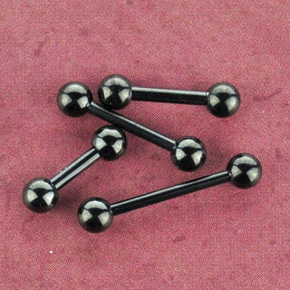 Black Steel Straight Barbell