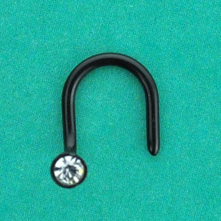 Black BioFlex Nose Screw with Clear CZ Gem