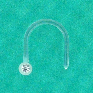 Clear BioFlex Nose Screw with Clear CZ Gem