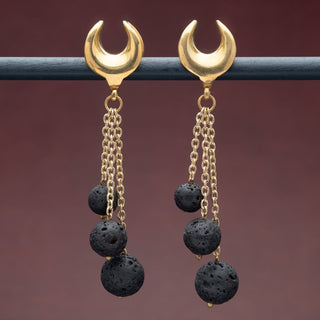 Open Top Brass Hangers with Lava Stone *Discontinued* - 6mm