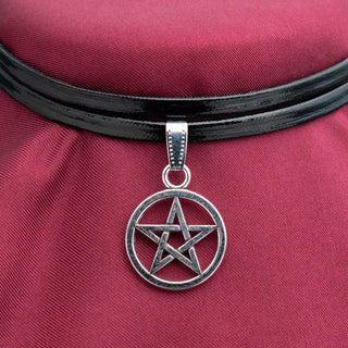 Black Choker with Pentagram Charm