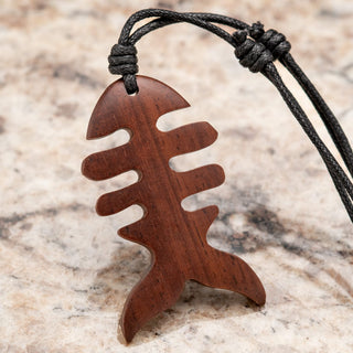 Fish Bone Wood Necklace