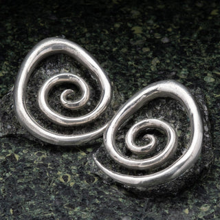 Spiral White Brass Ear Weights Hangers