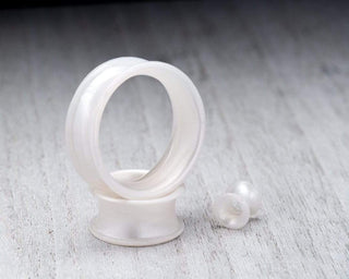 Pearl White Thin Silicone Tunnels