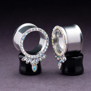 Steel Double Flare Tunnels with Marquise CZ