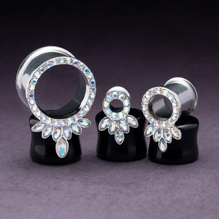 Steel Double Flare Tunnels with Marquise CZ