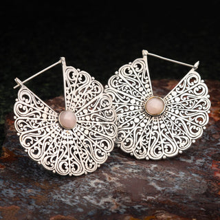 Silver Plated Brass Hangers with Rose Quartz