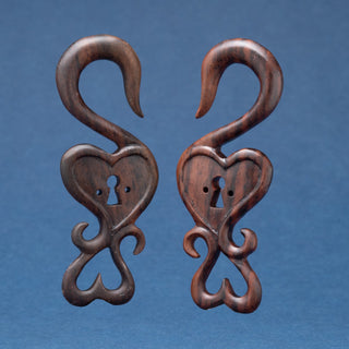 Heart Shaped Lock Narra Wood Hangers