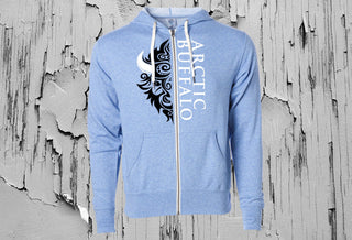 Blue Arctic Buffalo Unisex Hooded Sweatshirt - Small